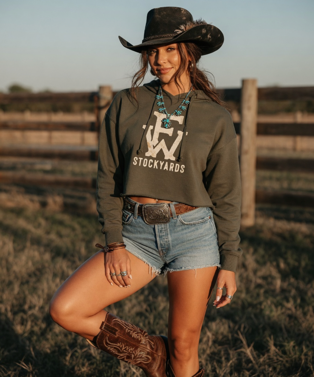 Crop Hoodie Fort Worth Stockyards